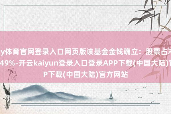 ky体育官网登录入口网页版该基金金钱确立：股票占净值比29.49%-开云kaiyun登录入口登录APP下载(中国大陆)官方网站