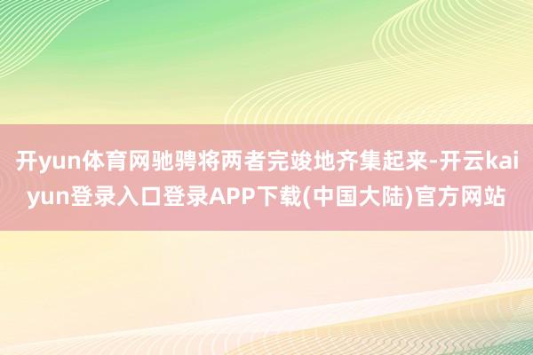 开yun体育网驰骋将两者完竣地齐集起来-开云kaiyun登录入口登录APP下载(中国大陆)官方网站