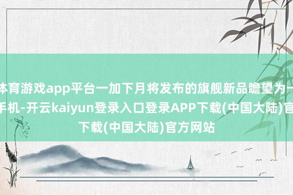 体育游戏app平台一加下月将发布的旗舰新品瞻望为一加 13 手机-开云kaiyun登录入口登录APP下载(中国大陆)官方网站