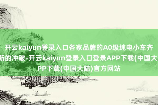 开云kaiyun登录入口各家品牌的A0级纯电小车齐必须要寻求新的冲破-开云kaiyun登录入口登录APP下载(中国大陆)官方网站