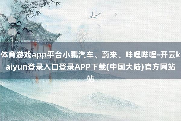 体育游戏app平台小鹏汽车、蔚来、哔哩哔哩-开云kaiyun登录入口登录APP下载(中国大陆)官方网站