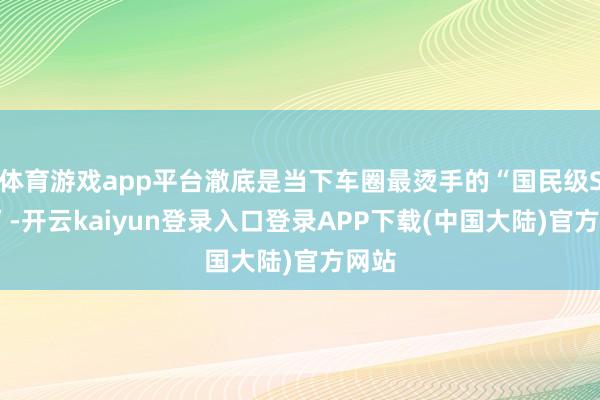 体育游戏app平台澈底是当下车圈最烫手的“国民级SUV”-开云kaiyun登录入口登录APP下载(中国大陆)官方网站