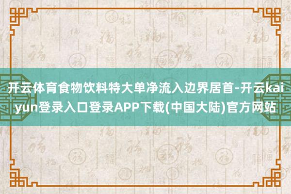 开云体育食物饮料特大单净流入边界居首-开云kaiyun登录入口登录APP下载(中国大陆)官方网站